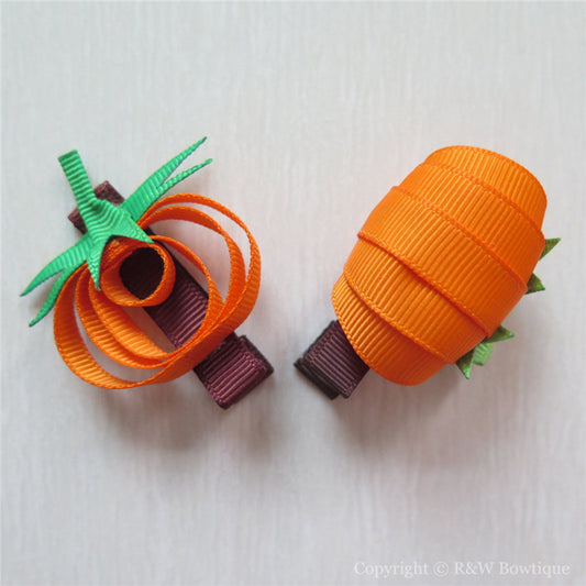 Pumpkin Sculptured Hair Clip