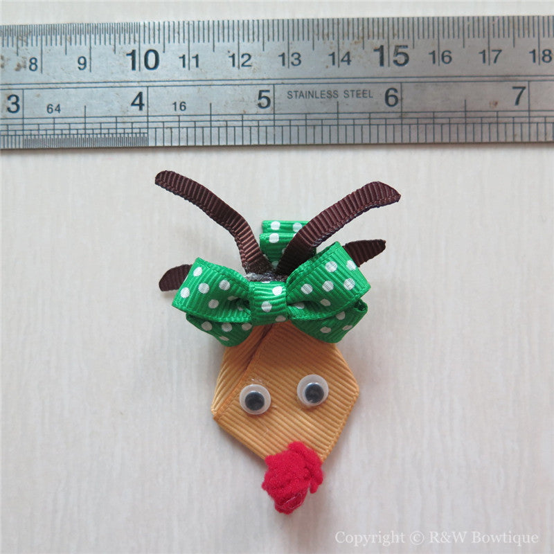 Reindeer Rudolph #A Sculptured Hair Clip
