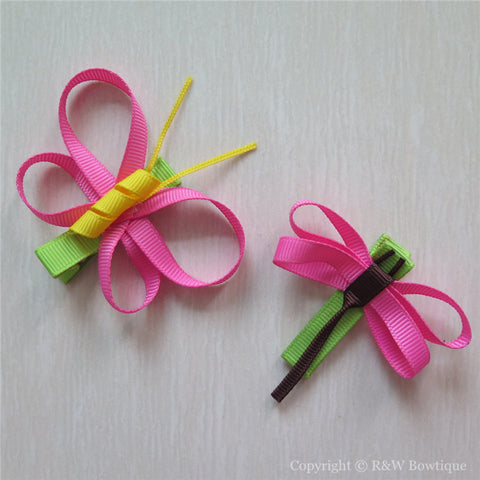 Butterfly & Dragonfly #A Sculptured Hair Clip