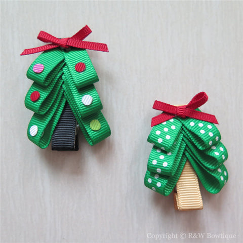 Christmas Tree #D-E Sculptured Hair Clip