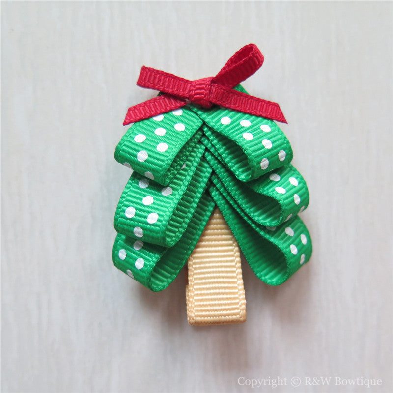 Christmas Tree #D-E Sculptured Hair Clip