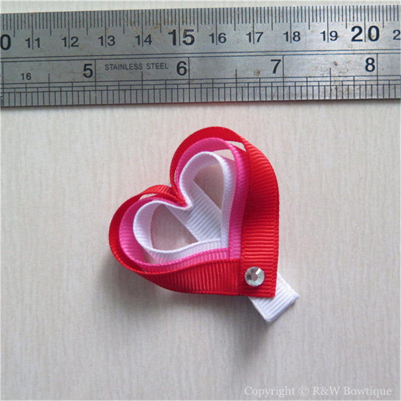 Valentine Hearts #D Sculptured Hair Clip