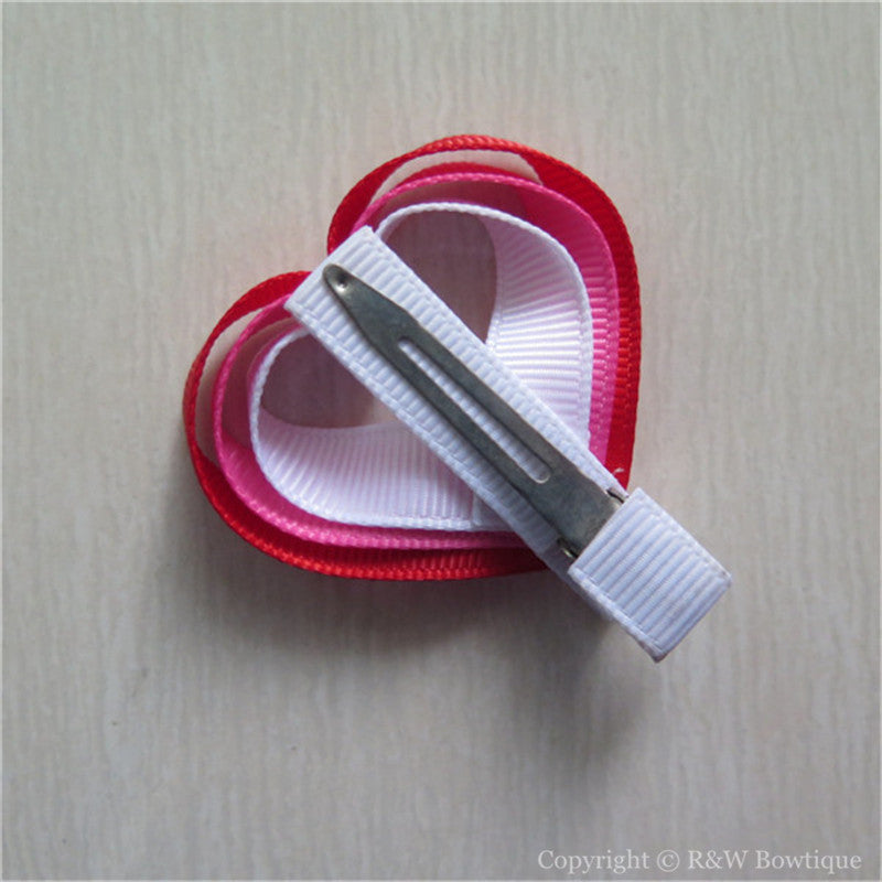 Valentine Hearts #D Sculptured Hair Clip