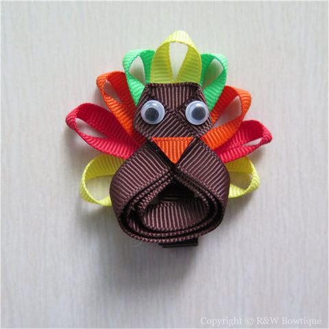 Thanksgiving Turkey #B Sculptured Hair Clip