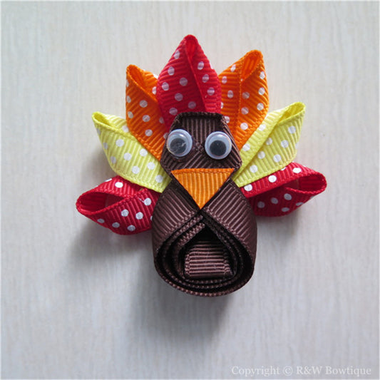 Thanksgiving Turkey #C Sculptured Hair Clip
