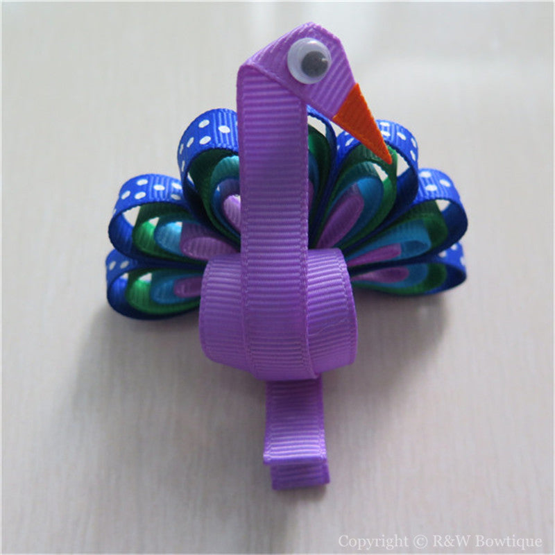 Peacock #B Sculptured Hair Clip