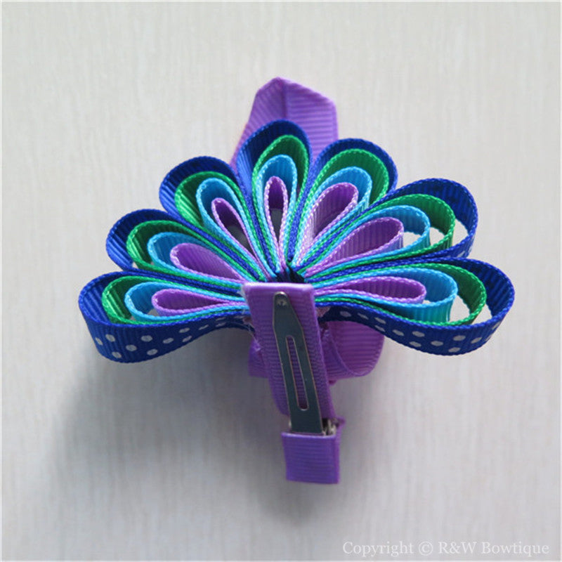 Peacock #B Sculptured Hair Clip