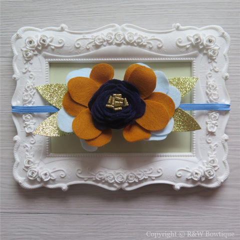 Golden Bluebell Felt Flower Crown Headband