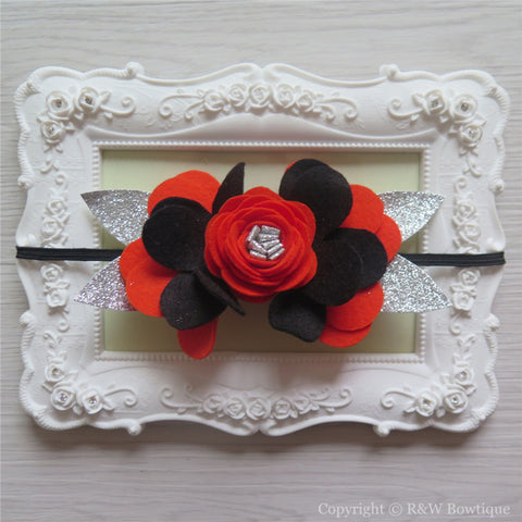 Trick or Treat Felt Flower Crown Headband