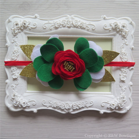 Christmas #B Felt Flower Crown Headband