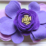 Purple and Gold Felt Flower Crown Headband