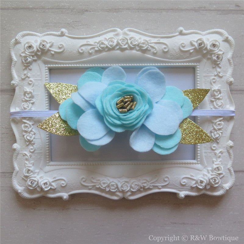 Mint Juliep Felt Flower Crown Headband