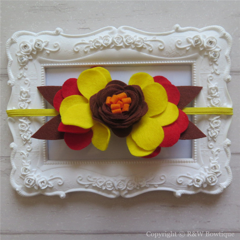 Thanksgiving Felt Flower Crown Headband