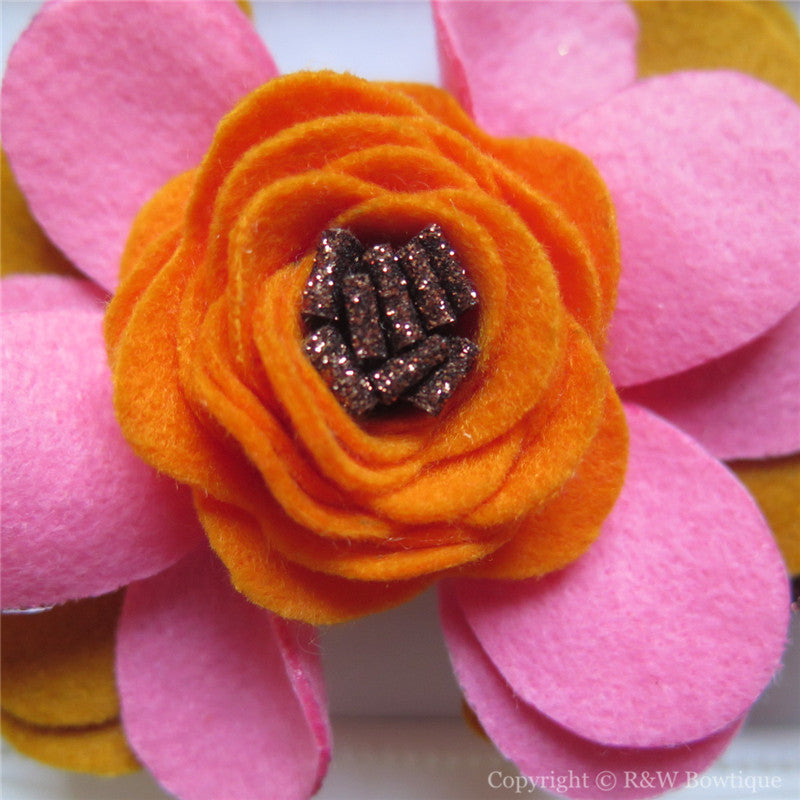 Pumpkin Latte Felt Flower Crown Headband