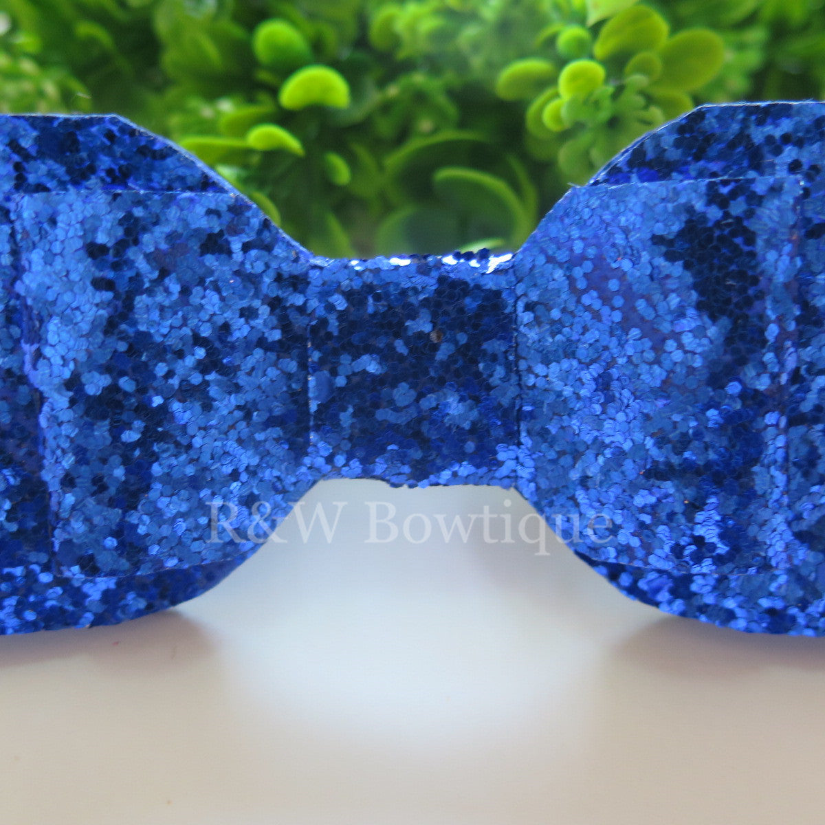 Royal Blue Glitter Fabric Oversize Hair Bow