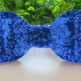 Royal Blue Glitter Fabric Oversize Hair Bow