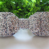 Silver Glitter Fabric Oversize Hair Bow