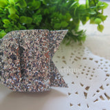 Silver Glitter Fabric Oversize Hair Bow