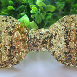 Bright Gold Glitter Fabric Oversize Hair Bow