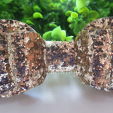 Pale Gold Glitter Fabric Oversize Hair Bow