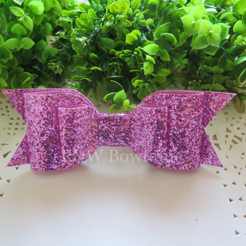 Lilac Glitter Fabric Oversize Hair Bow