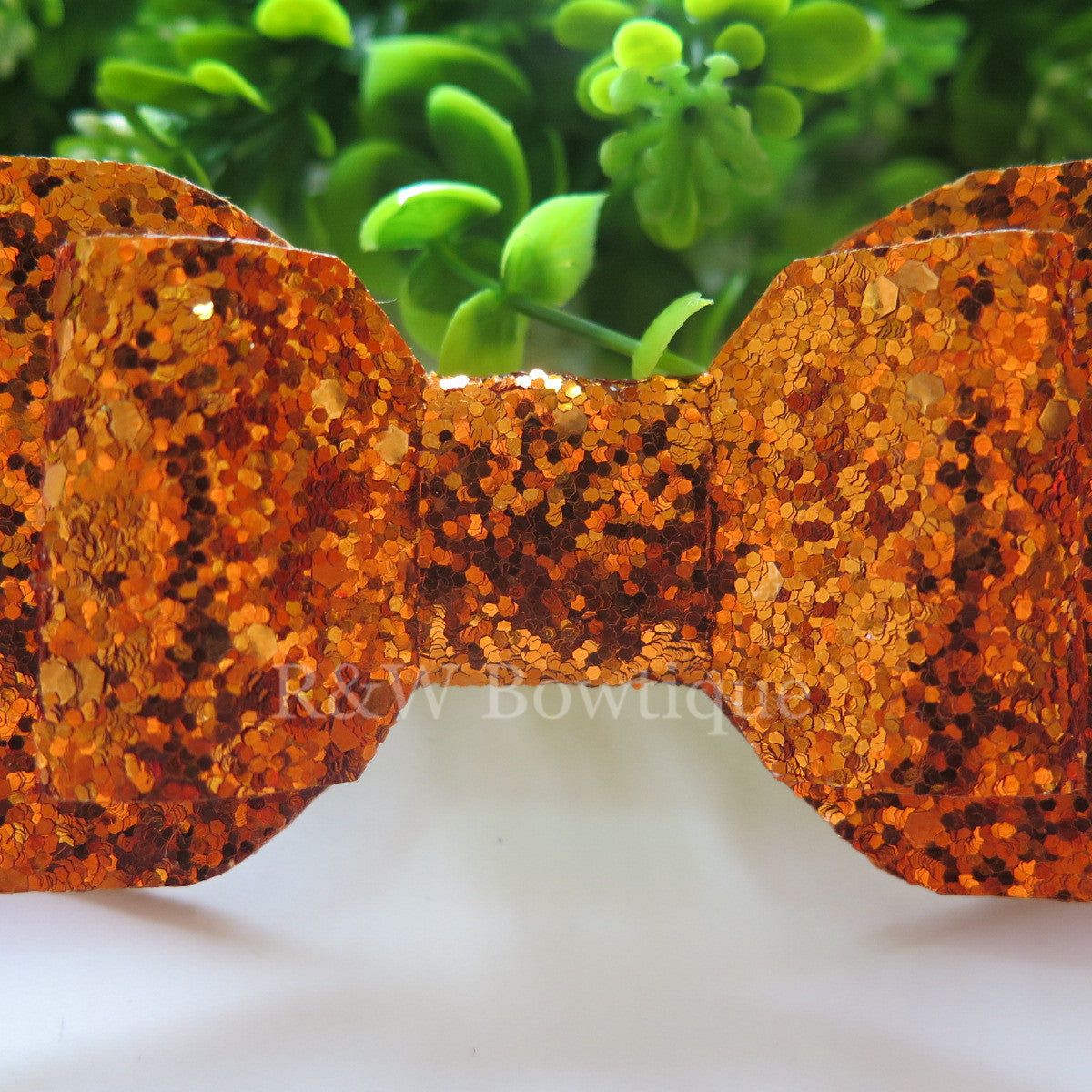 Bronze Glitter Fabric Oversize Hair Bow