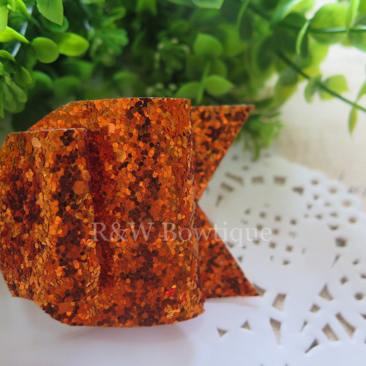 Bronze Glitter Fabric Oversize Hair Bow