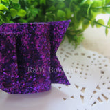 Purple Glitter Fabric Oversize Hair Bow