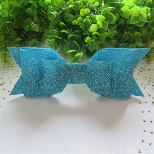 Turquoise Shimmery Oversize Hair Bow