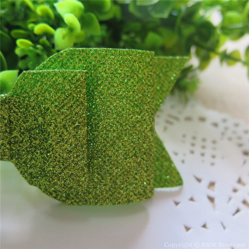 Apple Green Shimmery Oversize Hair Bow