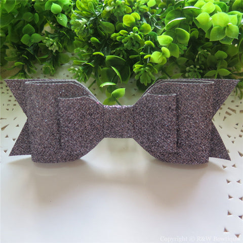 Grey Shimmery Oversize Hair Bow