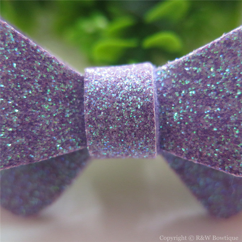 Hyacinth Glitter Felt Mini Hair Bow