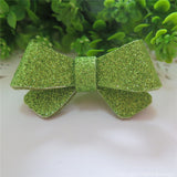 Apple Green Glitter Felt Mini Hair Bow