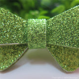 Apple Green Glitter Felt Mini Hair Bow