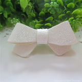White Glitter Felt Mini Hair Bow