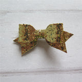 Felt Bow & Heart Clips Set of 3 - Gold & Shk Pink Mix