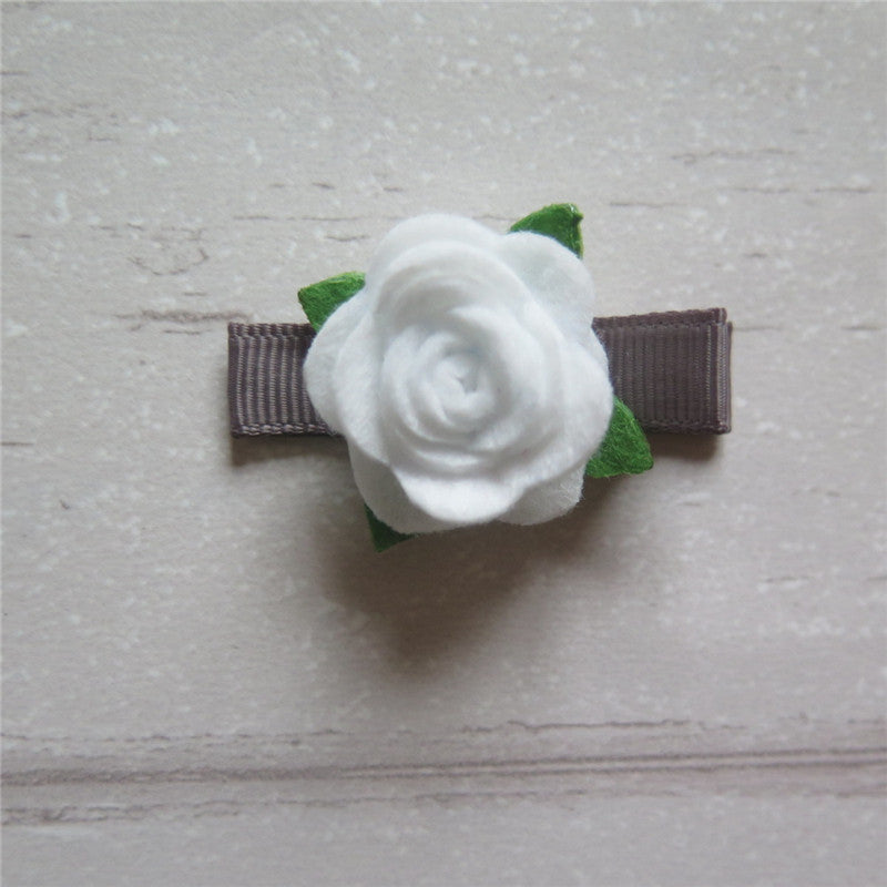 Felt Rose Clip Set - Pink Mix