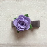 Felt Rose Clip Set of 3 - Purple Mix
