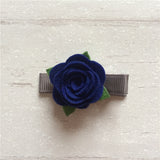 Felt Rose Clip Set of 3 - Blue Mix