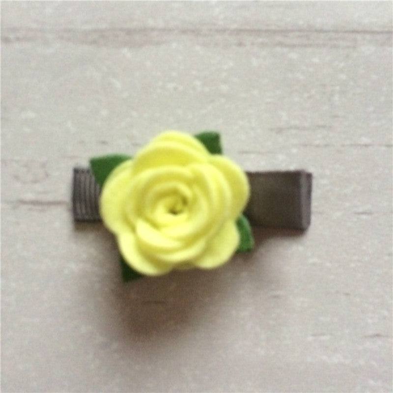 Felt Rose Clip Set of 3 - Yellow Mix