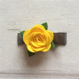 Felt Rose Clip Set of 3 - Yellow Mix