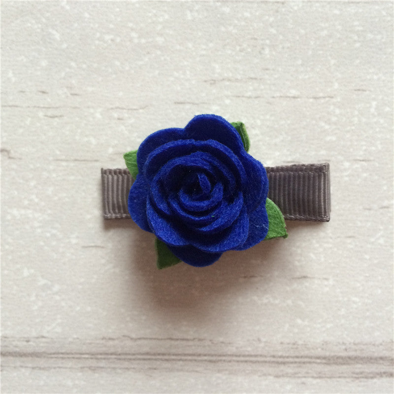 Felt Rose Clip Set of 3 - Patriotic Mix