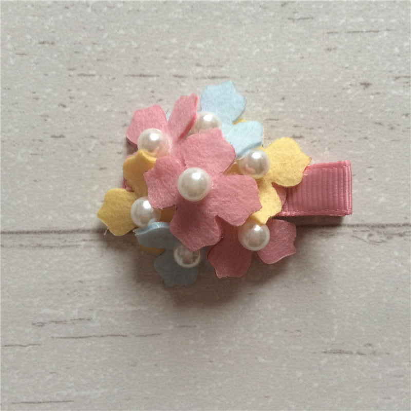 Felt Hydrangeas Clip - Pastel Mix