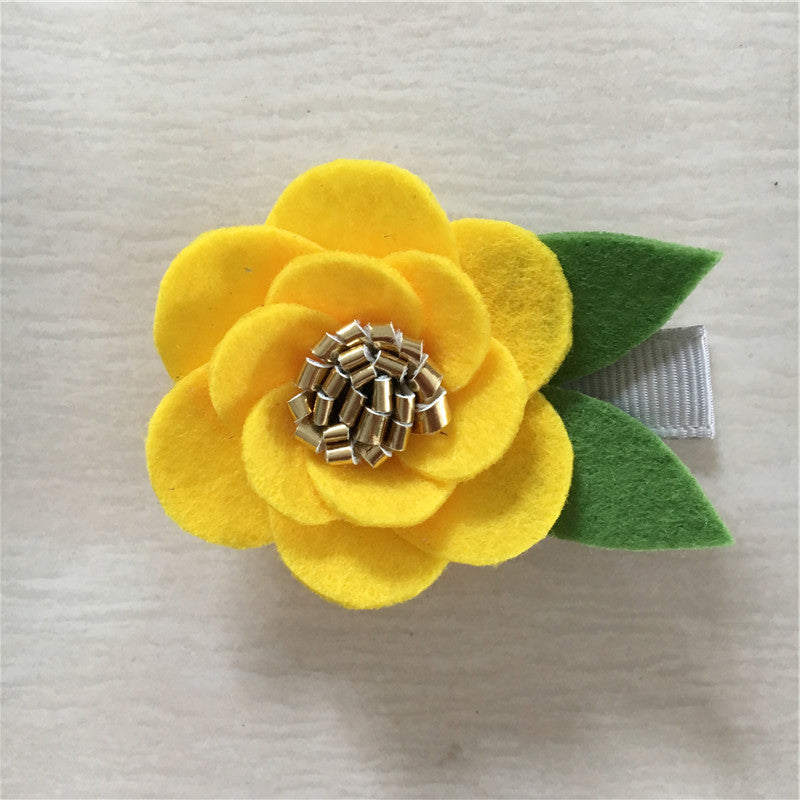 Felt Hibiscus Clip Set of 3 - Bright