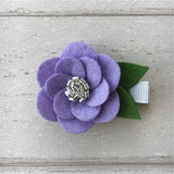 Felt Hibiscus Clip Set of 3 - Purple Mix