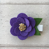 Felt Hibiscus Clip Set of 3 - Purple Mix