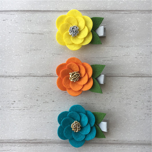 Felt Hibiscus Clip Set of 3 - Active Mix