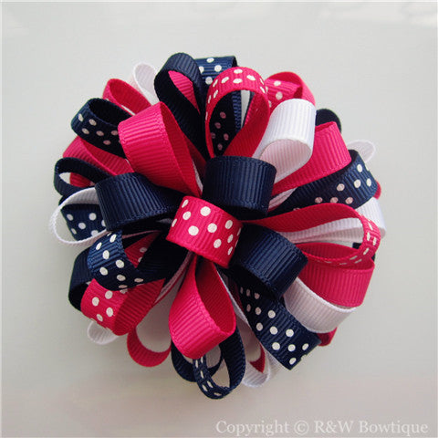 Polka Dot Ladybug Loopy Hair Bow