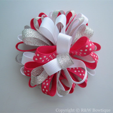 Seashell Coral Loopy Hair Bow 