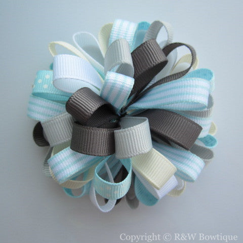 Snowflake Unicorn Loopy Hair Bow